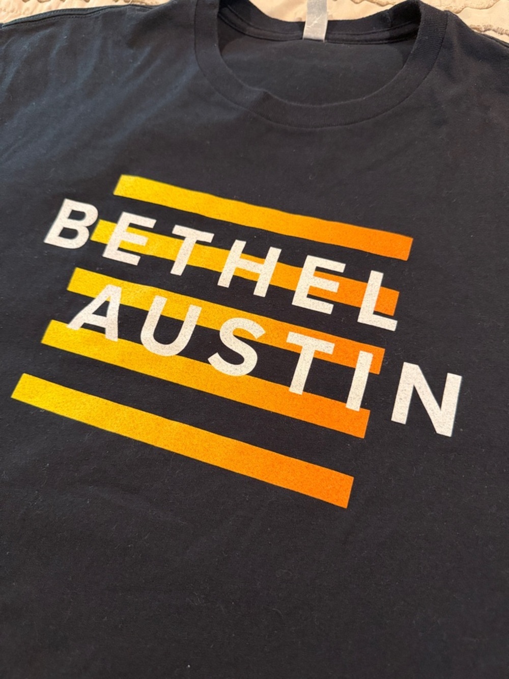 Next Level Apparel Men’s Bethel Austin Graphic T-Shirt Tee Large L Black Orange - Picture 4 of 8